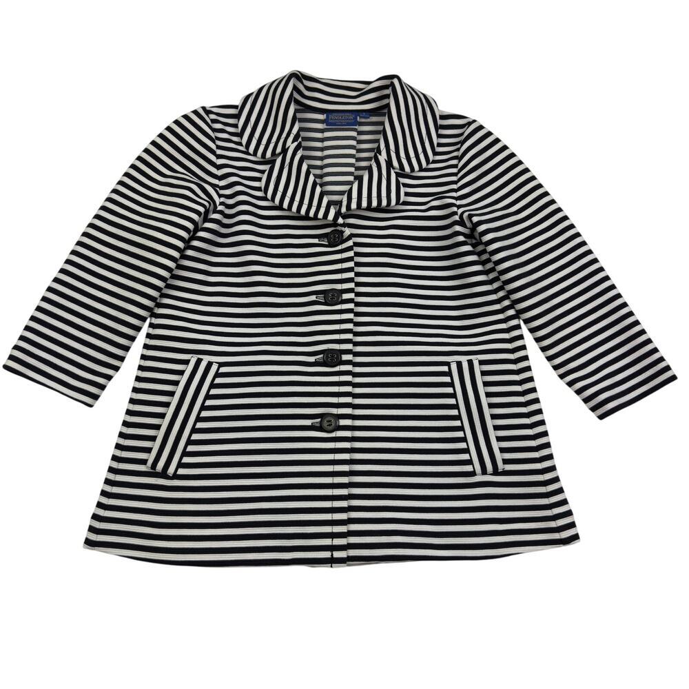Pendleton Cotton Blend Striped Retro Button-Front Jacket Women's Size Small